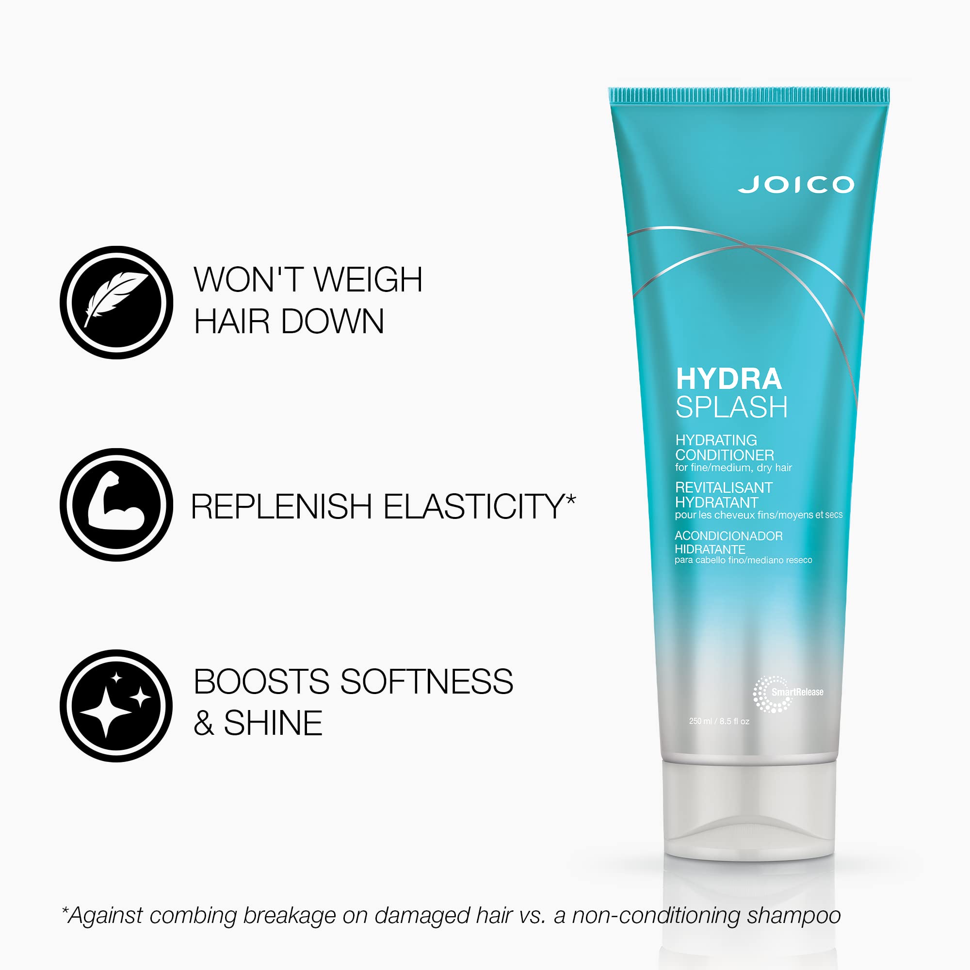 Closeup of Joico HydraSplash shampoo lather highlighting luxurious cleansing