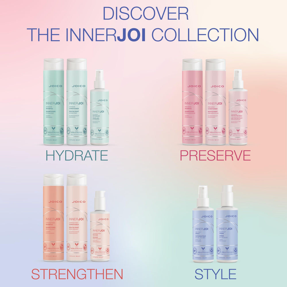 Joico InnerJoi Sea Salt Spray uses recycled social-plastic packaging