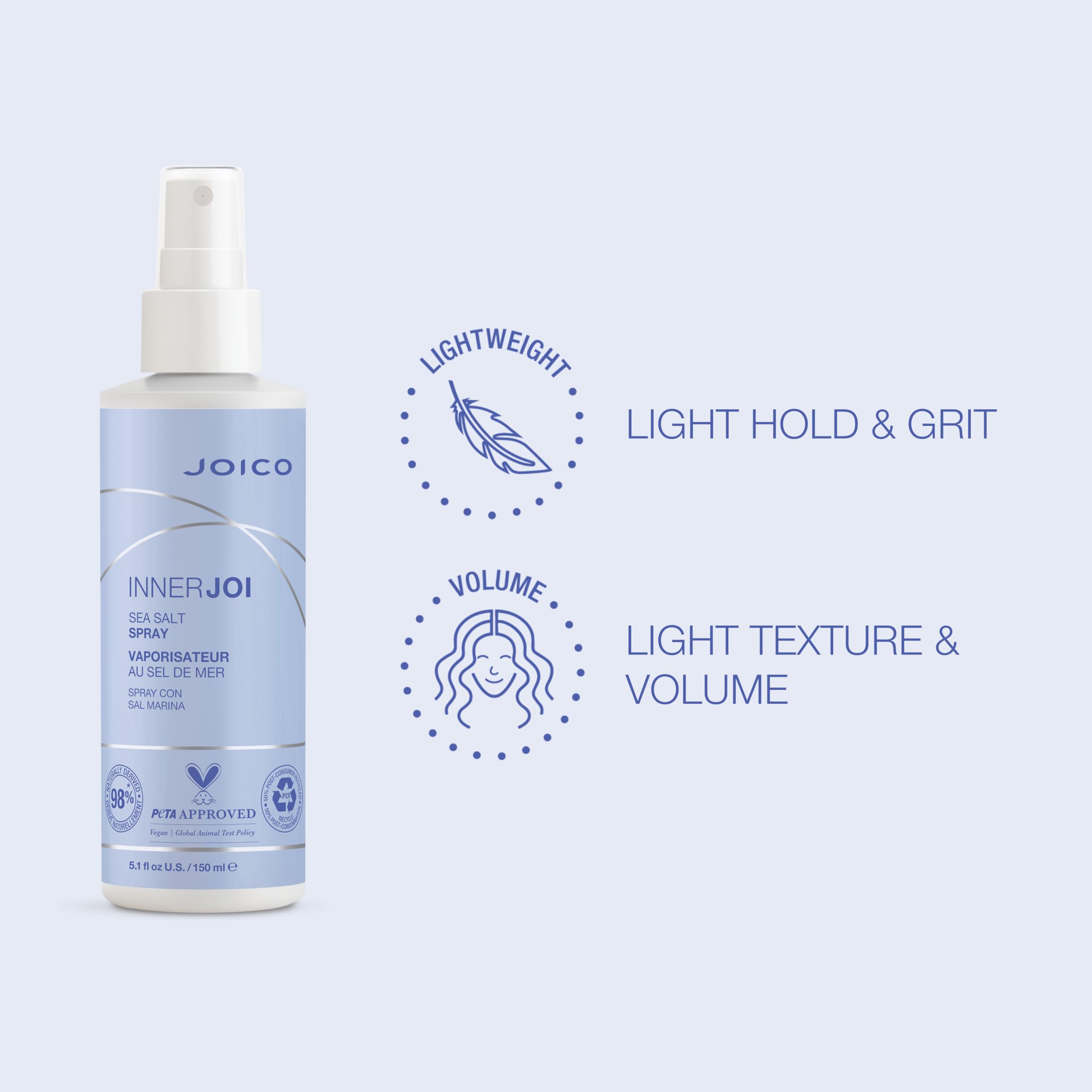 Joico InnerJoi Sea Salt Spray waves hair with natural movement and lift