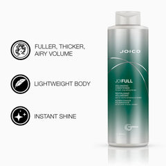 Two 33.8-ounce JoiFULL bottles in set packaging for volumized hair routines.