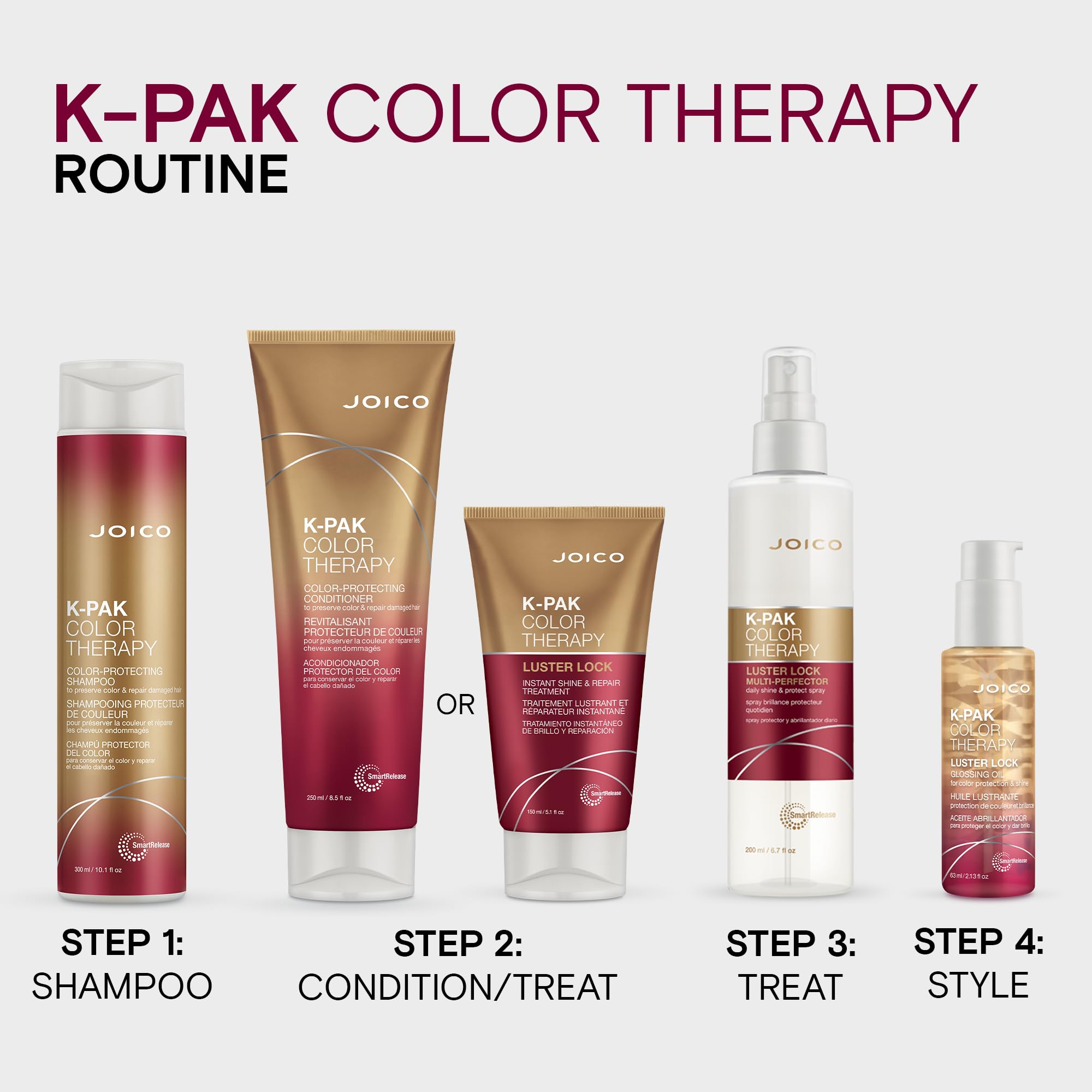 Joico K-PAK Color Therapy Luster Lock color vibrancy in action.