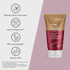 Joico K-PAK Color Therapy Luster Lock dispense close-up shows smoothing action.