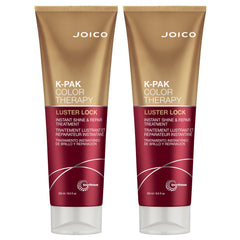 Joico K-PAK Luster Lock bottles shown in a two-pack for color-treated hair shine.