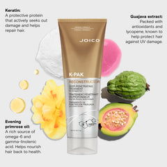 Joico K-PAK Reconstructor applying treatment to hair strands.