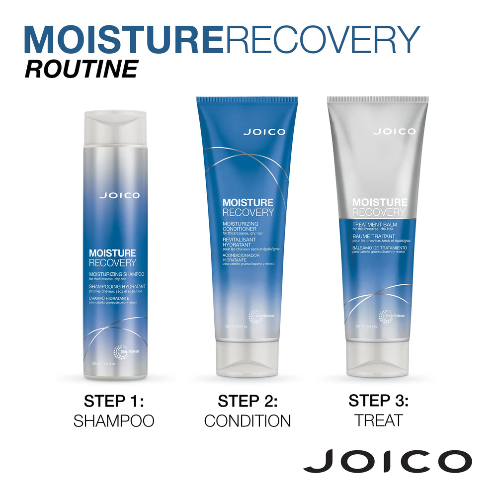Joico Moisture Recovery for thick hair, easy detangling and manageability.