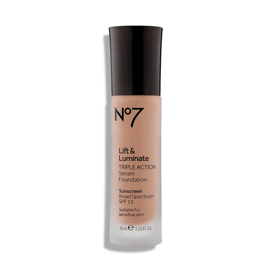 JoJo Siwa No7 Lift and Luminate bottle for radiant, even-toned skin.