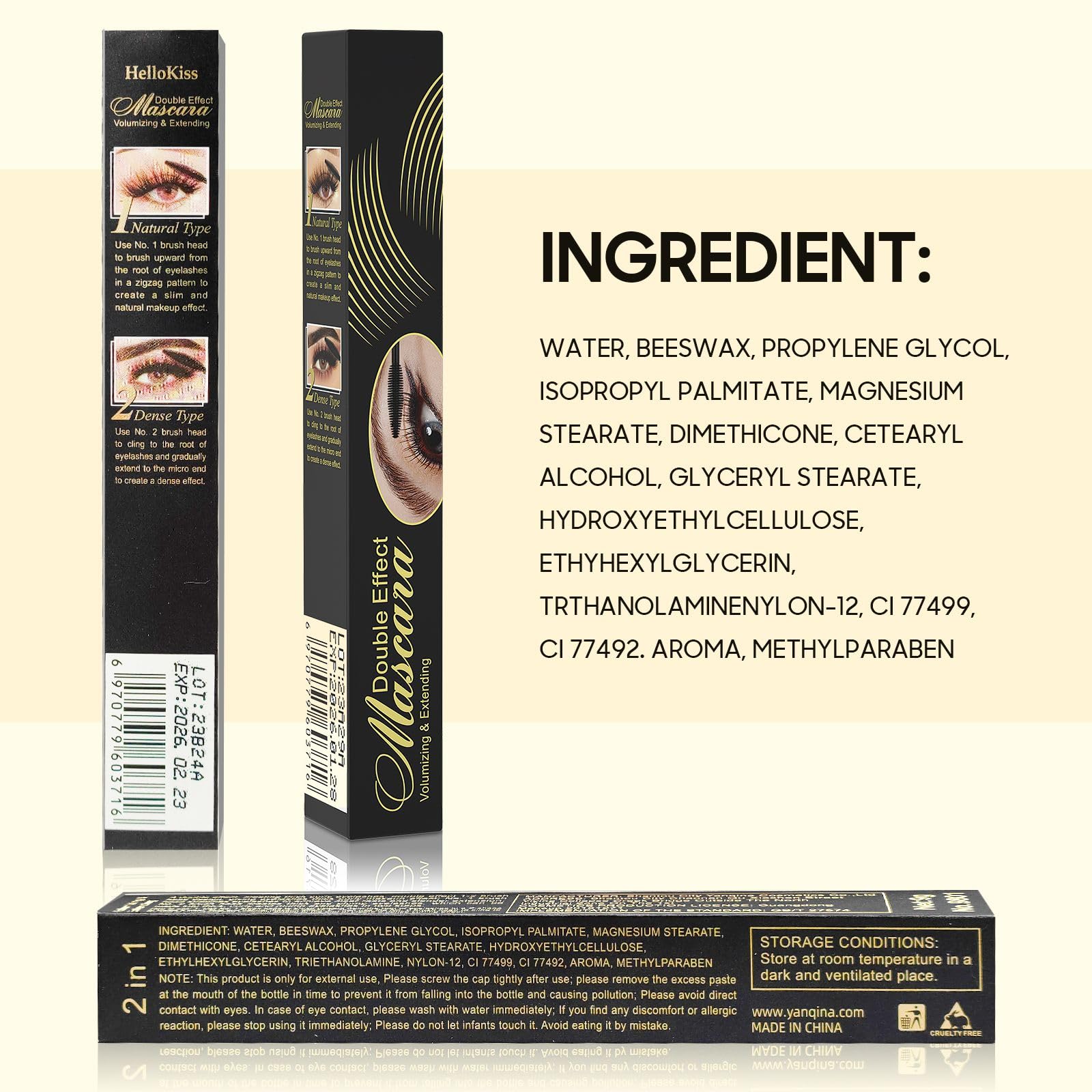 Jokmbzry Cruelty-free mascara with safe ingredients.