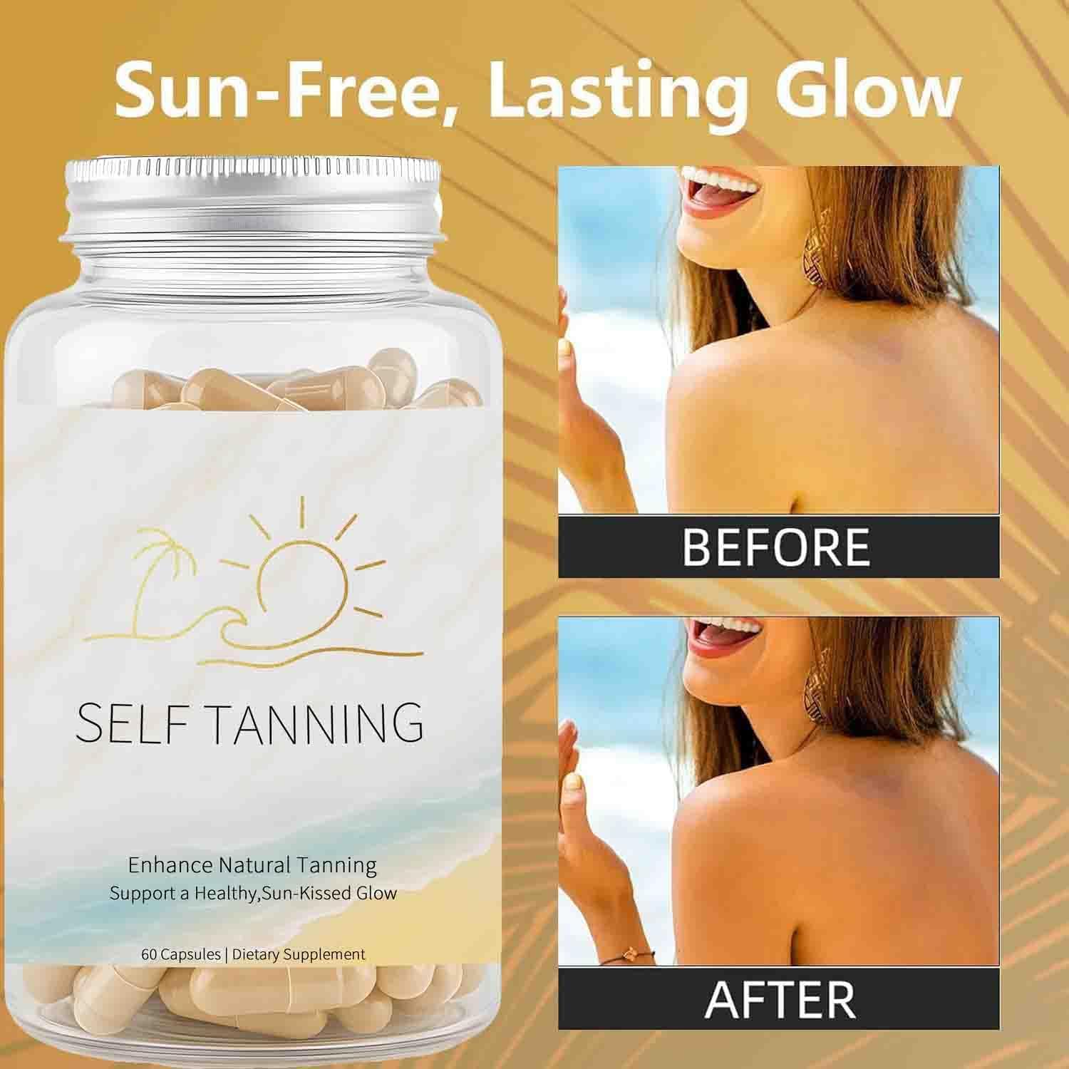 JOKODOMUS capsules in hands demonstrating easy daily tanning support