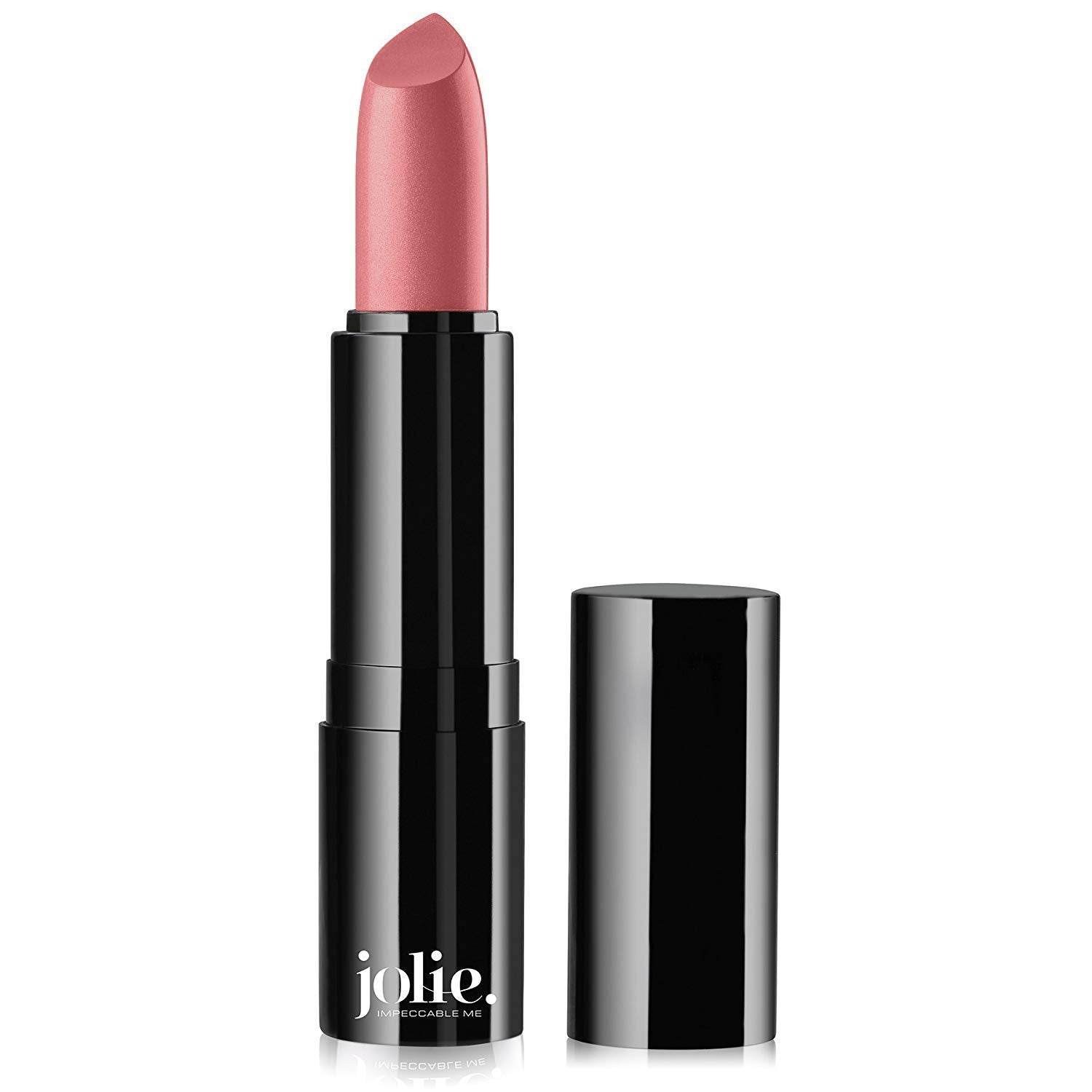 Jolie Color-Rich Satin Lipstick Beacon Street swatches with long-lasting nude tones.