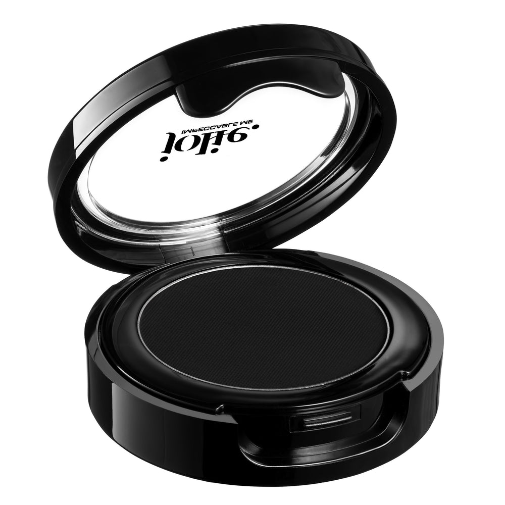 JOLIE extra long-wear cake eyeliner in black open pot for rich pigment and precise lining.