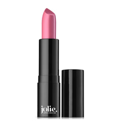 Jolie Grace luxury matte lipstick tube close-up shows creamy matte finish and rich color.