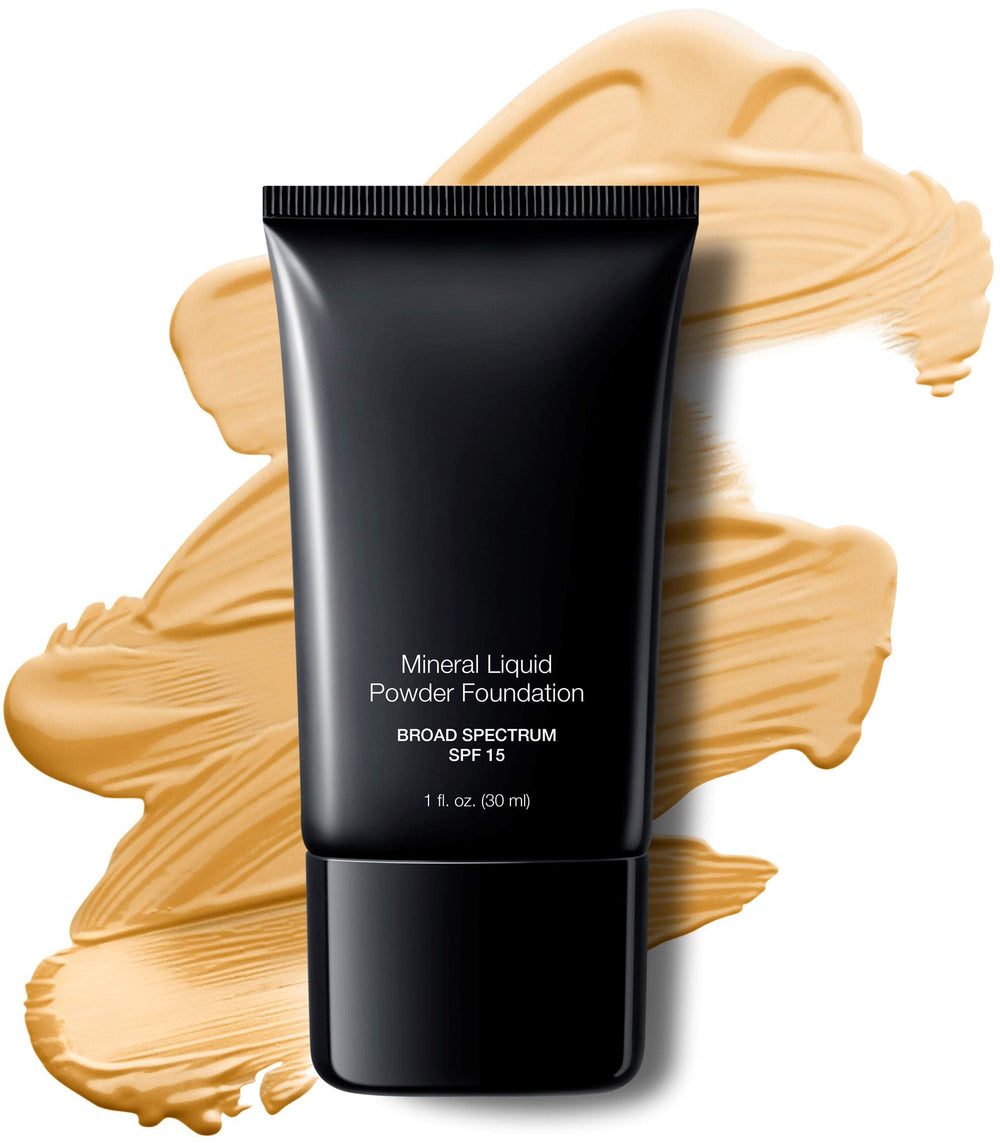Jolie Mineral Liquid Powder Foundation Vanilla Cream bottle for smooth, even coverage.