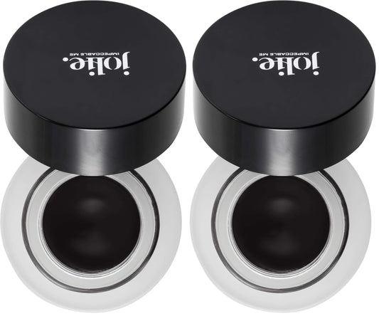 Jolie Onyx Black creme gel eyeliner pot close-up showing rich pigment for precise lines