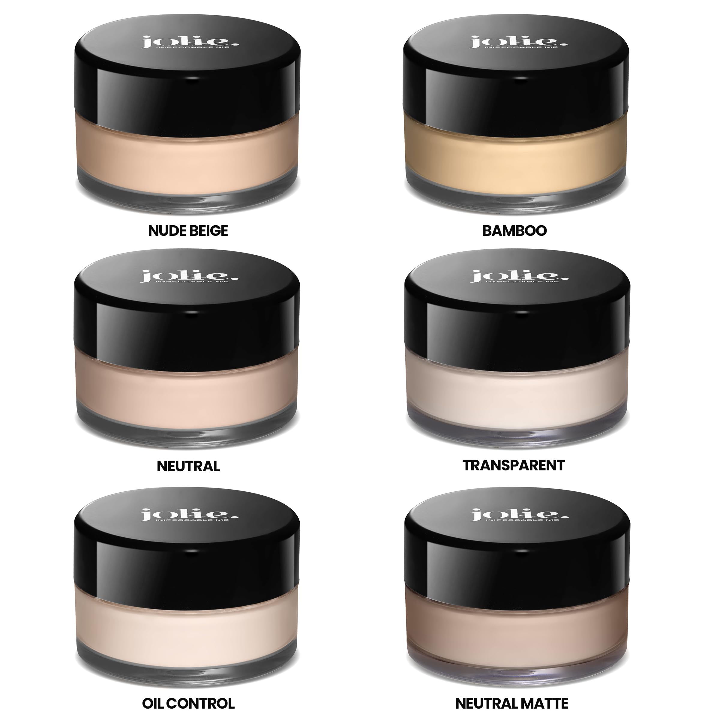 Jolie Micro-Fine Ultra Smooth Loose Setting Powder highlighting soft finish and makeup longevity.