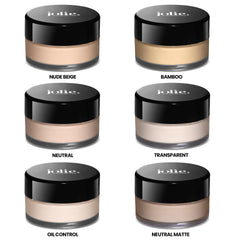 Jolie Micro-Fine Ultra Smooth Loose Setting Powder highlighting soft finish and makeup longevity.