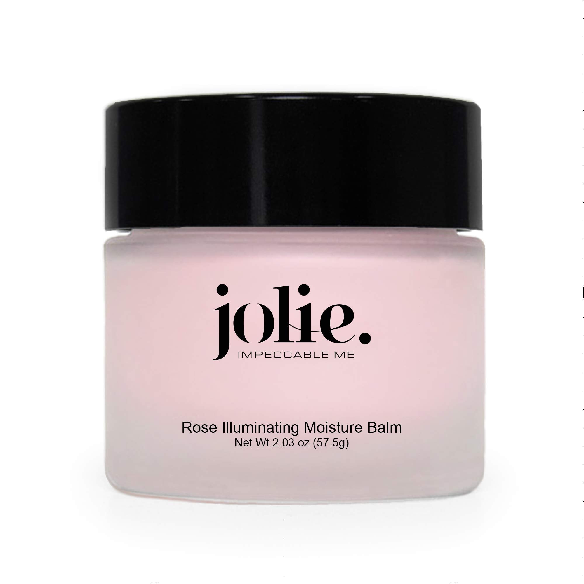 Jolie Rose Face Balm texture melting into skin for dewy radiance.