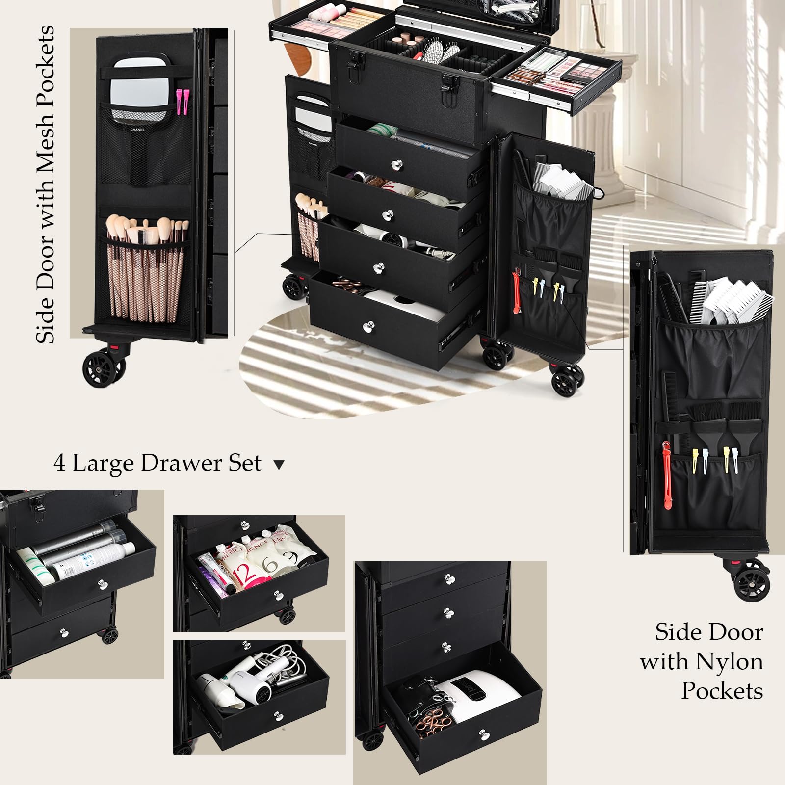 Joligrace durable aluminum alloy construction with protective corners for lasting professional use.