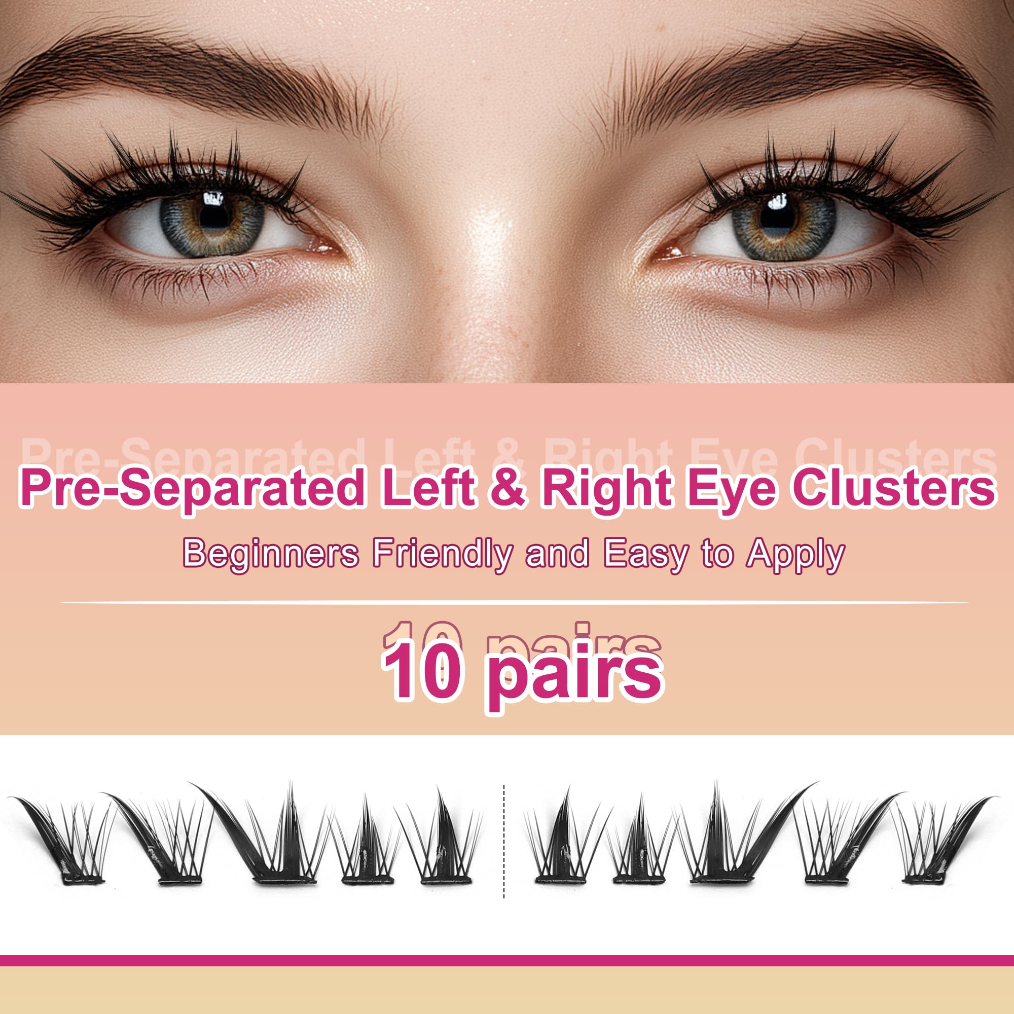 JoMay Flutter Lite close-up highlighting built-in adhesive band for natural definition.
