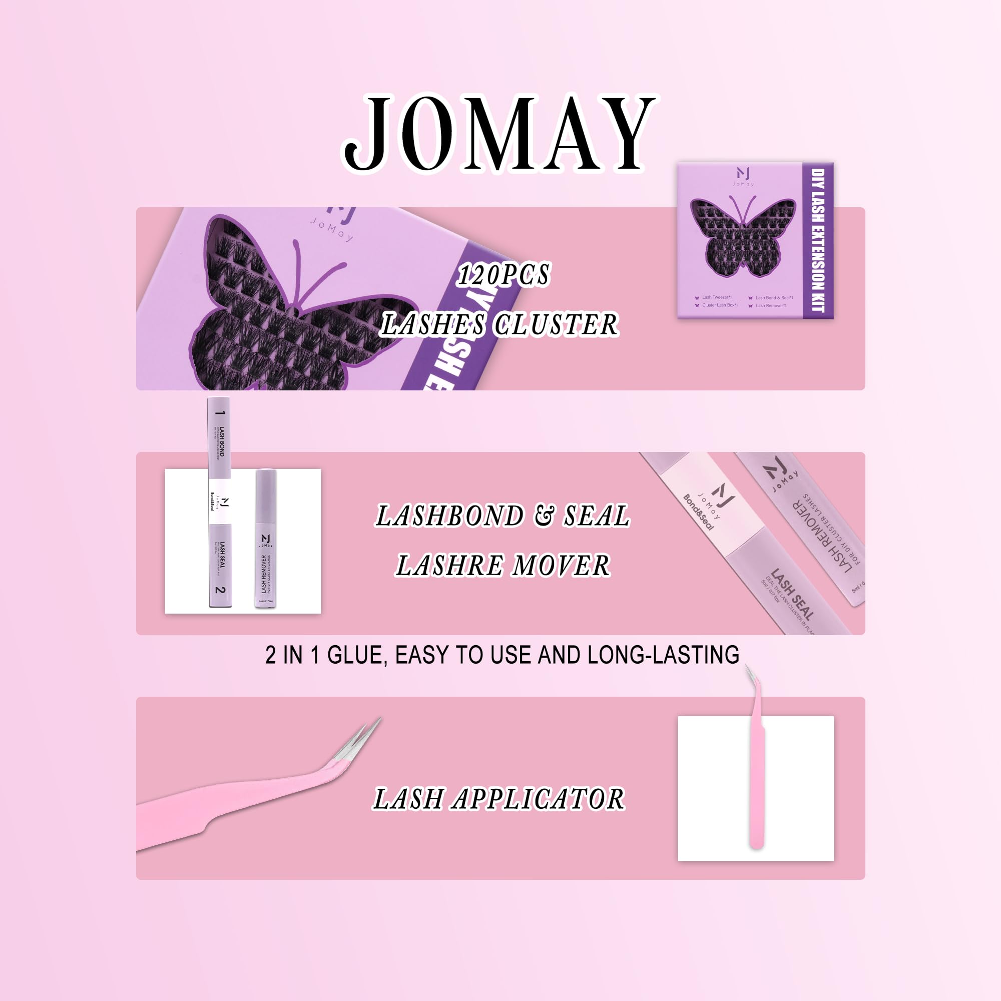 M J JOMAY compact kit is travel friendly for on-the-go lash care