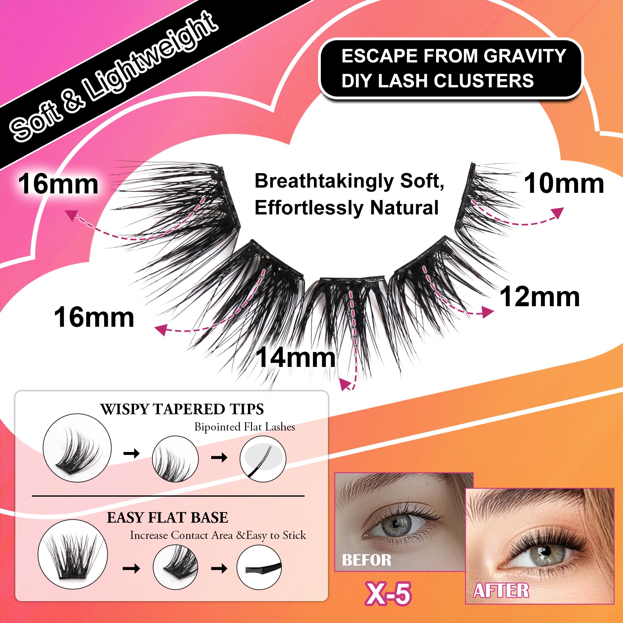 JoMay ultra-soft D-curl fibers blend naturally for a seamless lash line