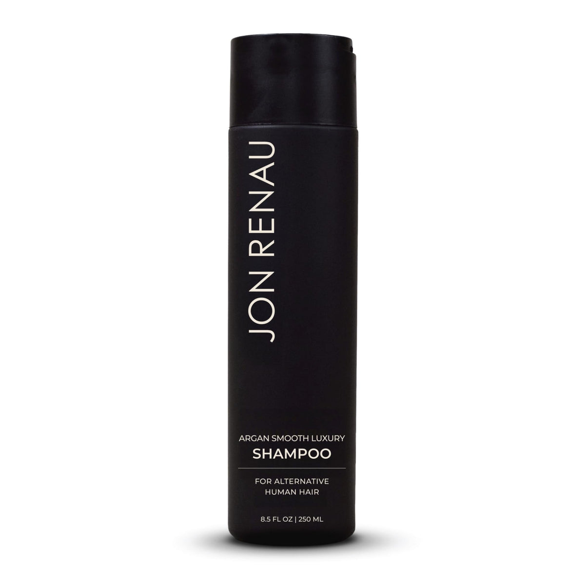 Jon Renau Argan Smooth Luxury Shampoo bottle highlighting the hydrating formula for wigs