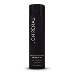 Jon Renau Argan Smooth Luxury Shampoo bottle highlighting the hydrating formula for wigs
