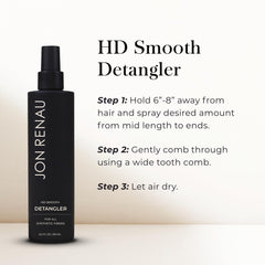Jon Renau HD Smooth Detangler on a wig demonstrating easy glide through synthetic fibers