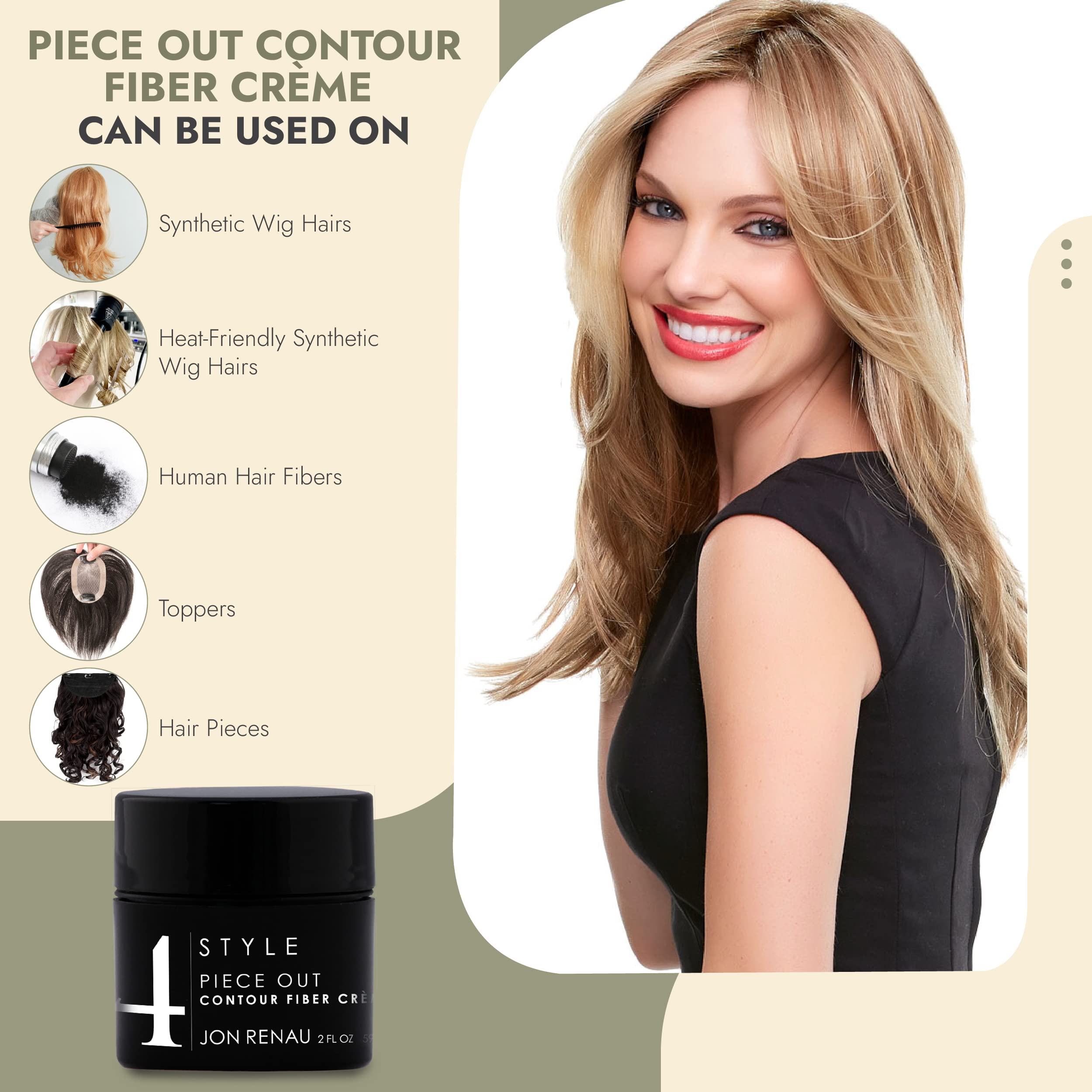 Jon Renau Piece Out Contour Cream soft finish for a lightweight, residue-free feel