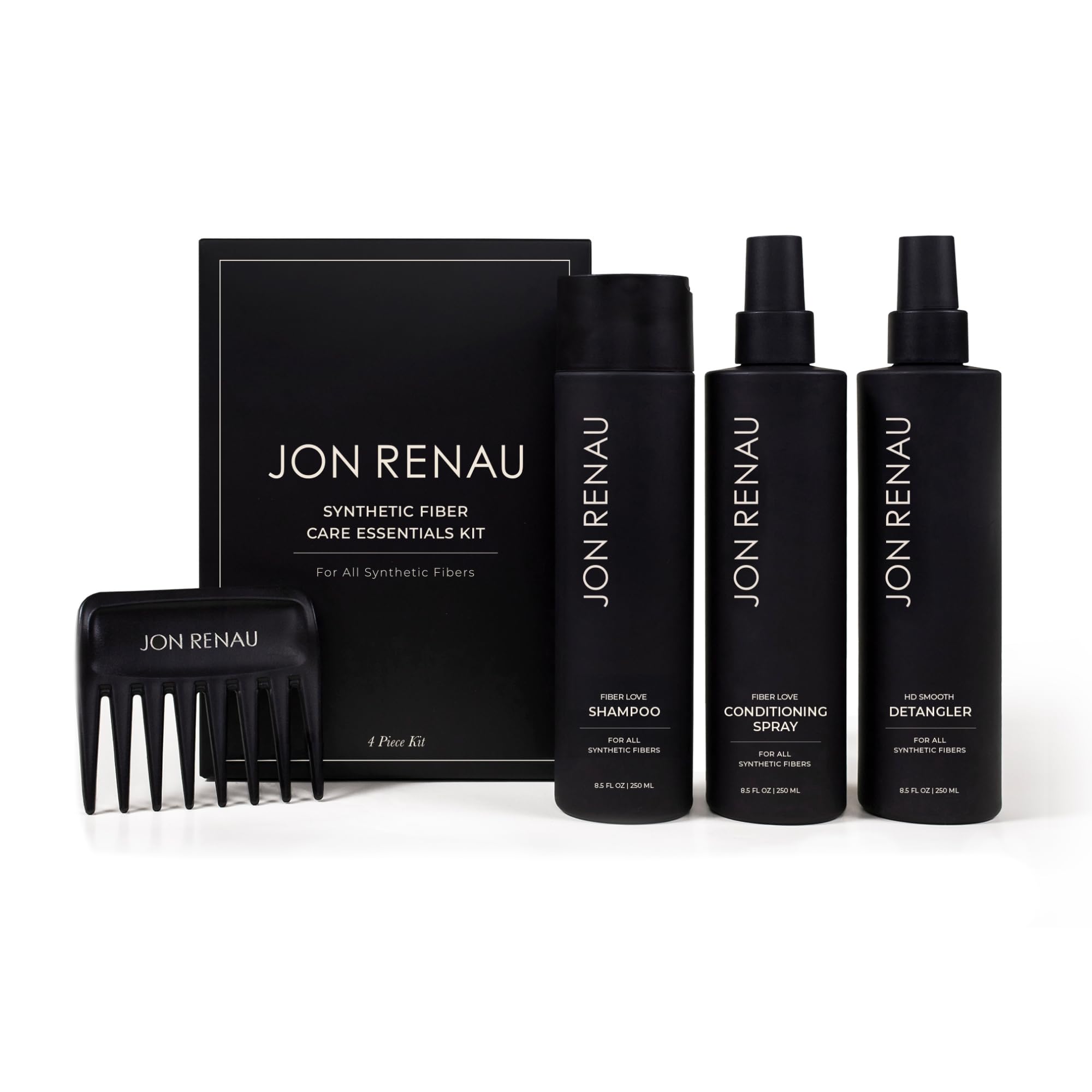 Jon Renau synthetic shampoo bottle refreshes wigs and extensions gently.