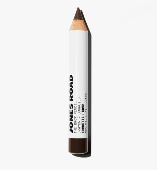 Jones Road Brow Pencil Brunette close-up for natural brow definition with complimentary masque.