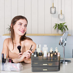 JONKASIPA makeup organizer has a smooth surface protecting cosmetics