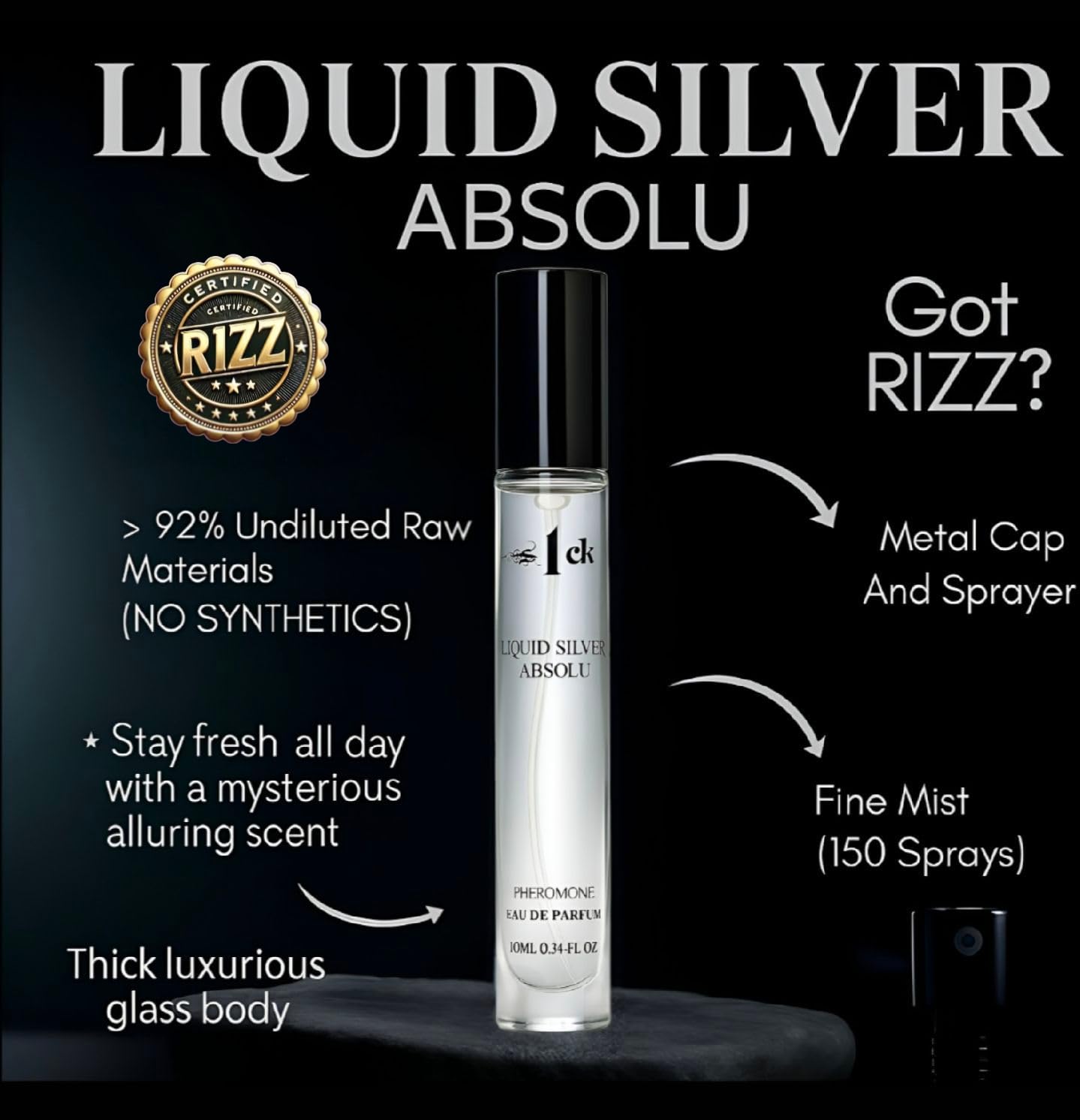Spray bottle in action suggests quick, even application for daily wear.