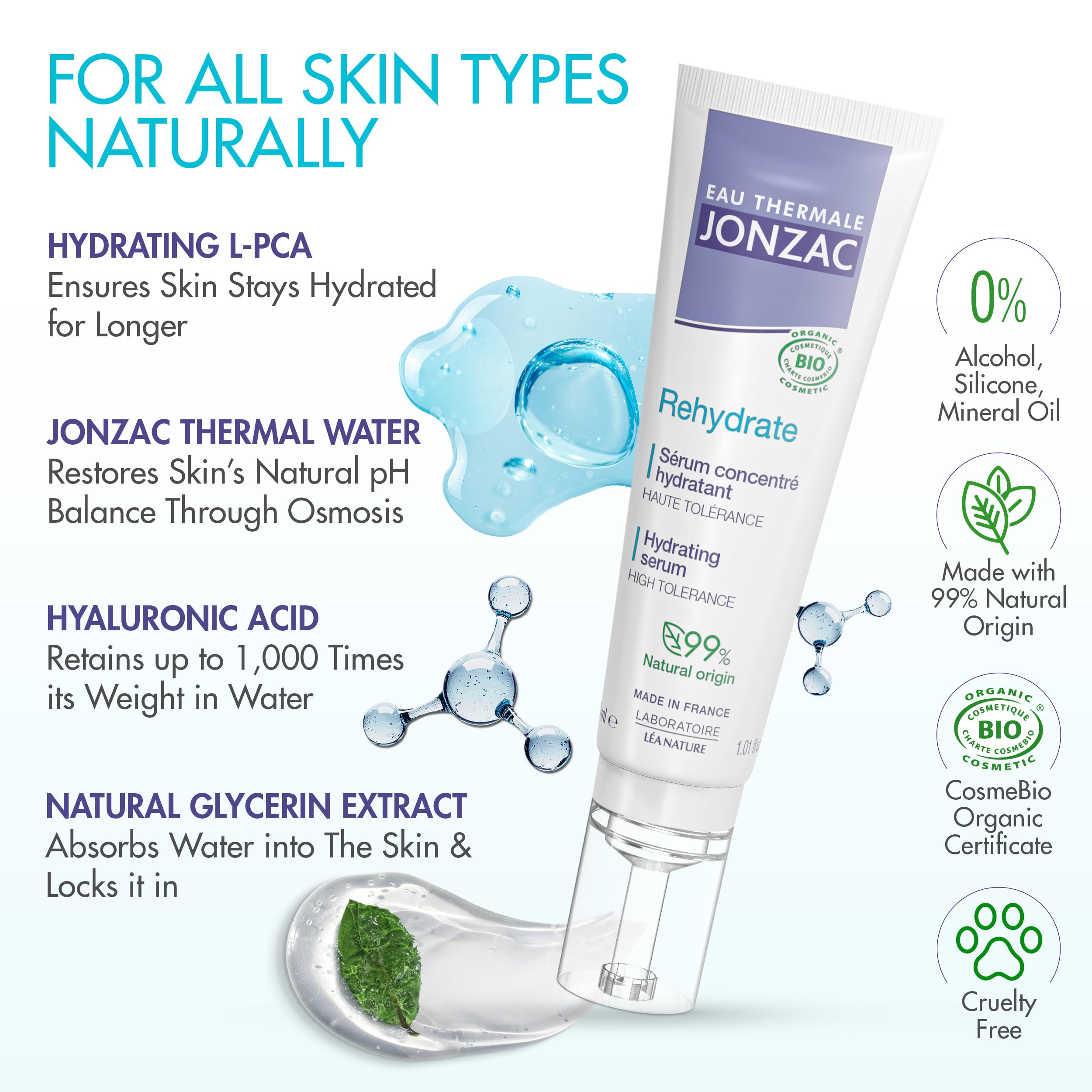 JONZAC packaging label and ingredients emphasizing natural origin