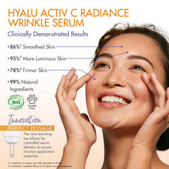 Close-up of Hyalu Activ C Serum texture showing smooth, hydrating formula.