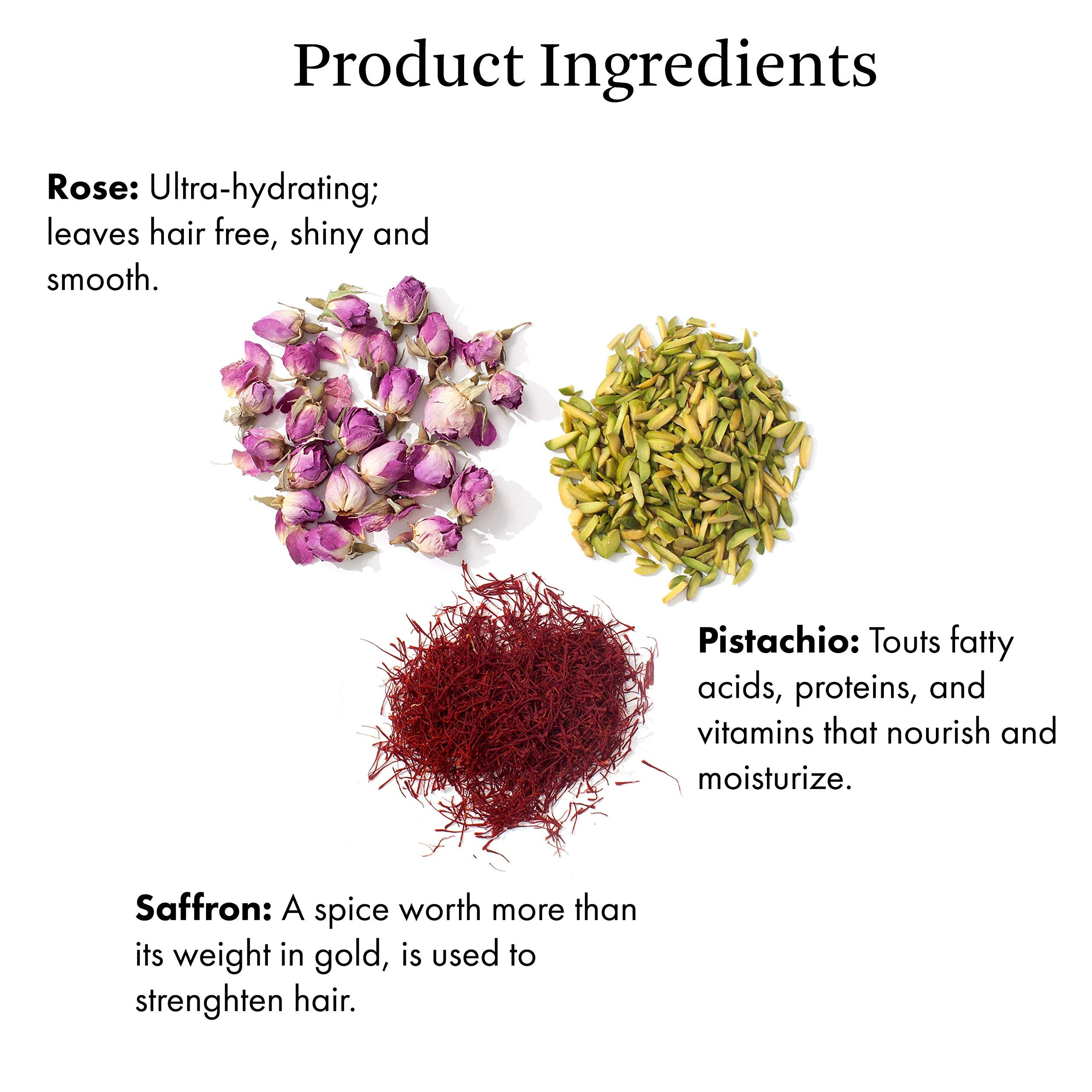 Joon Saffron Hair Elixir pistachio-rose scent image conveys a luxurious, calming sensory experience.