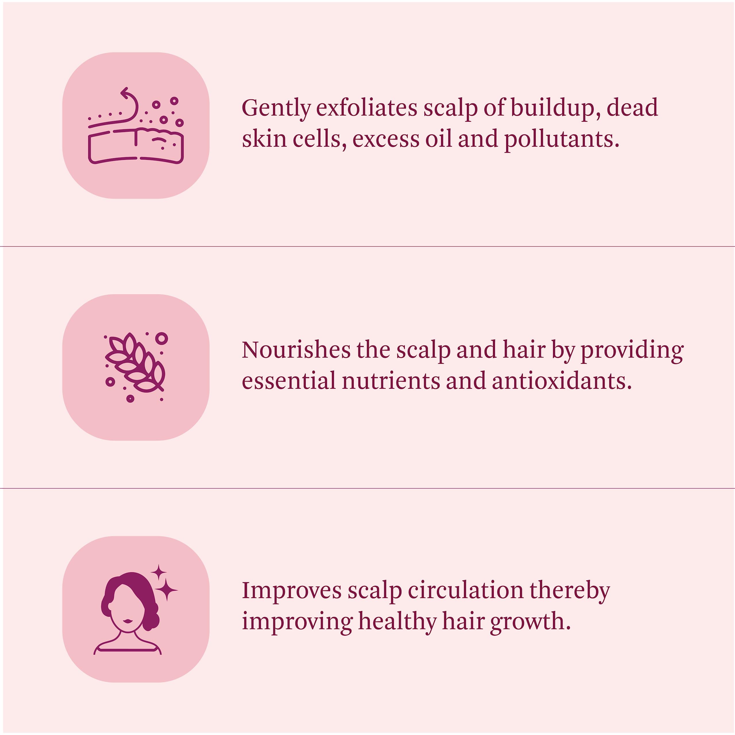 Joon Sumac Scrub being applied to scalp with mint-fresh sensation.