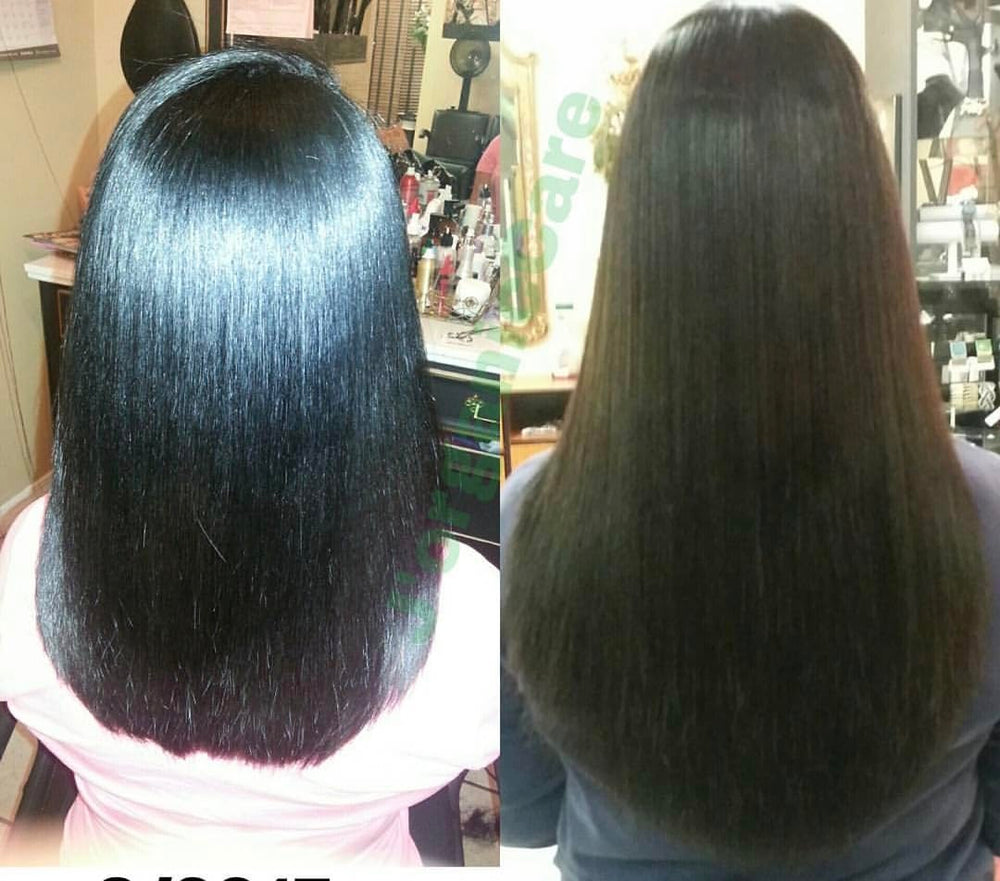 J'Organic Solutions products arranged on vanity for a curl care routine