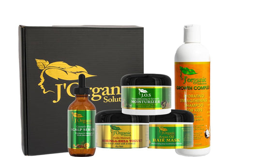J'Organic Solutions Growth Moisturizer bottle for daily hydration and frizz control