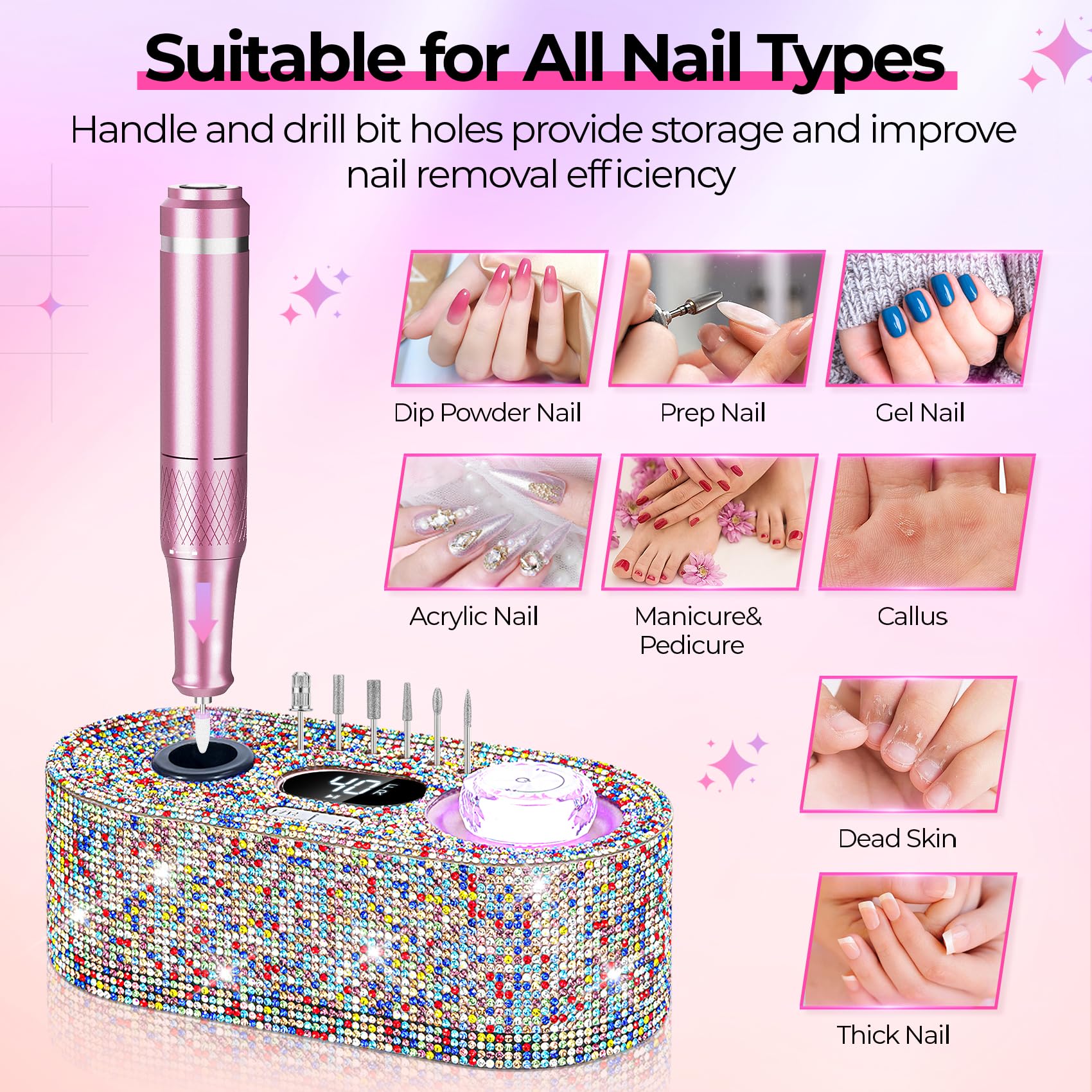 JOSGLOI compact storage keeps bits organized during manicure sessions.