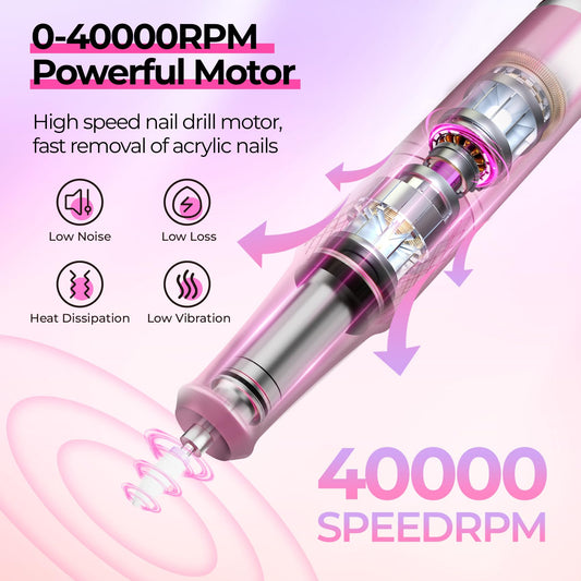JOSGLOI nail drill with LCD display for precise speed control.