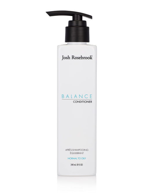 Josh Rosebrook Balance bottle pour shows easy, lightweight conditioning for all hair textures.