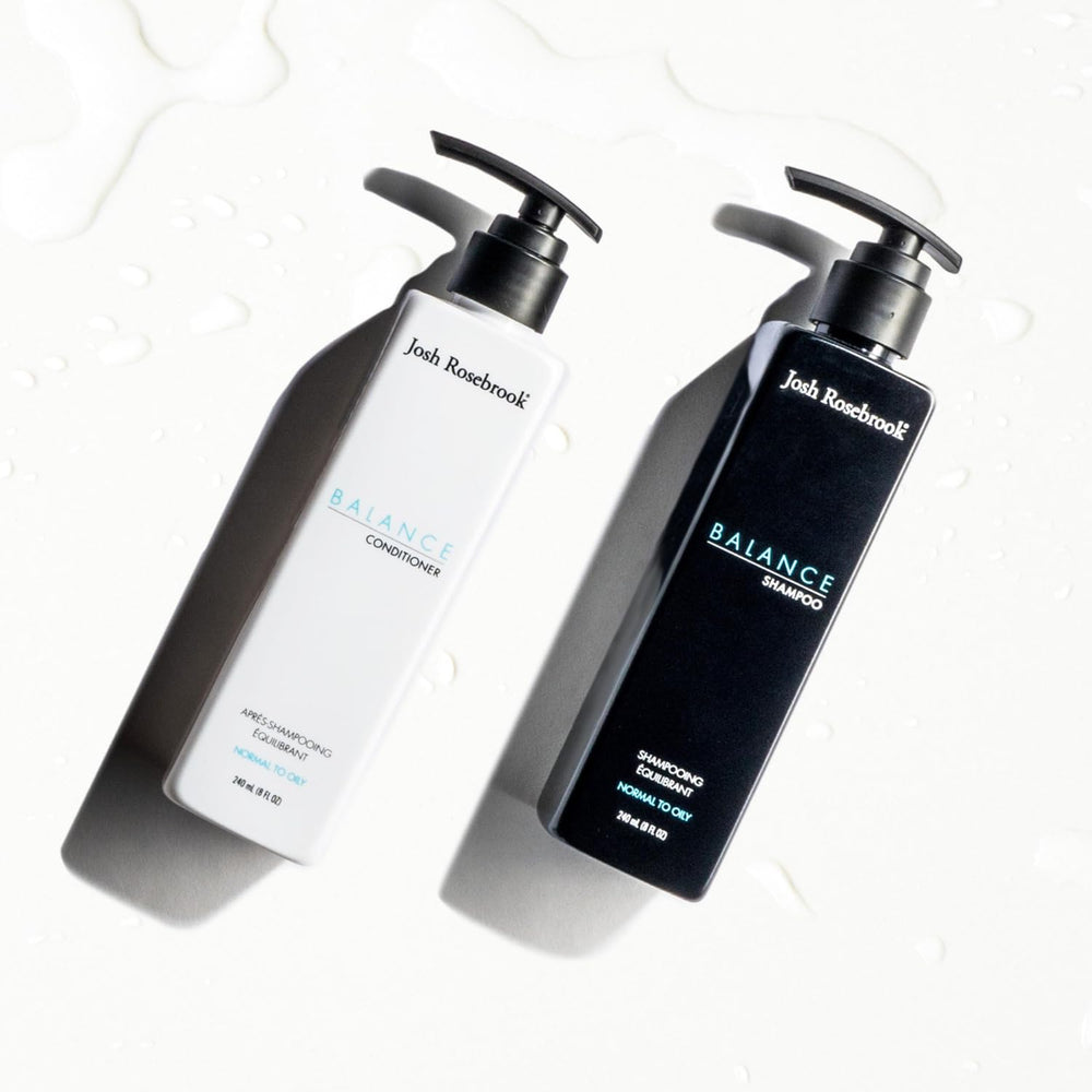 Josh Rosebrook Balance vegan cruelty-free label emphasizes ethical hair care.