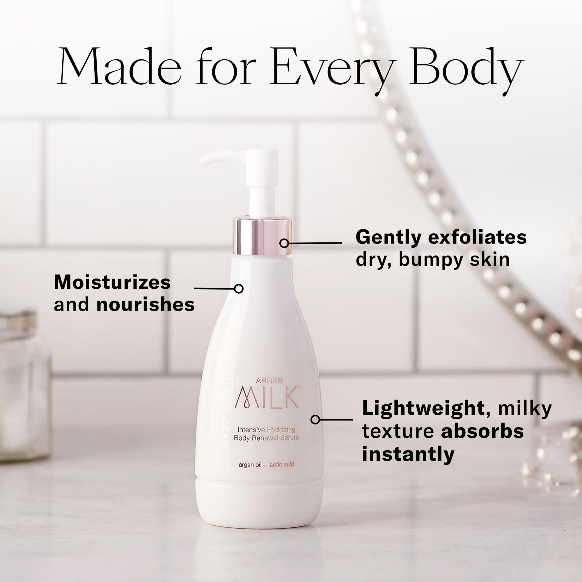 Josie Maran Argan Milk Body Serum layered with Whipped Argan Oil Body Butter
