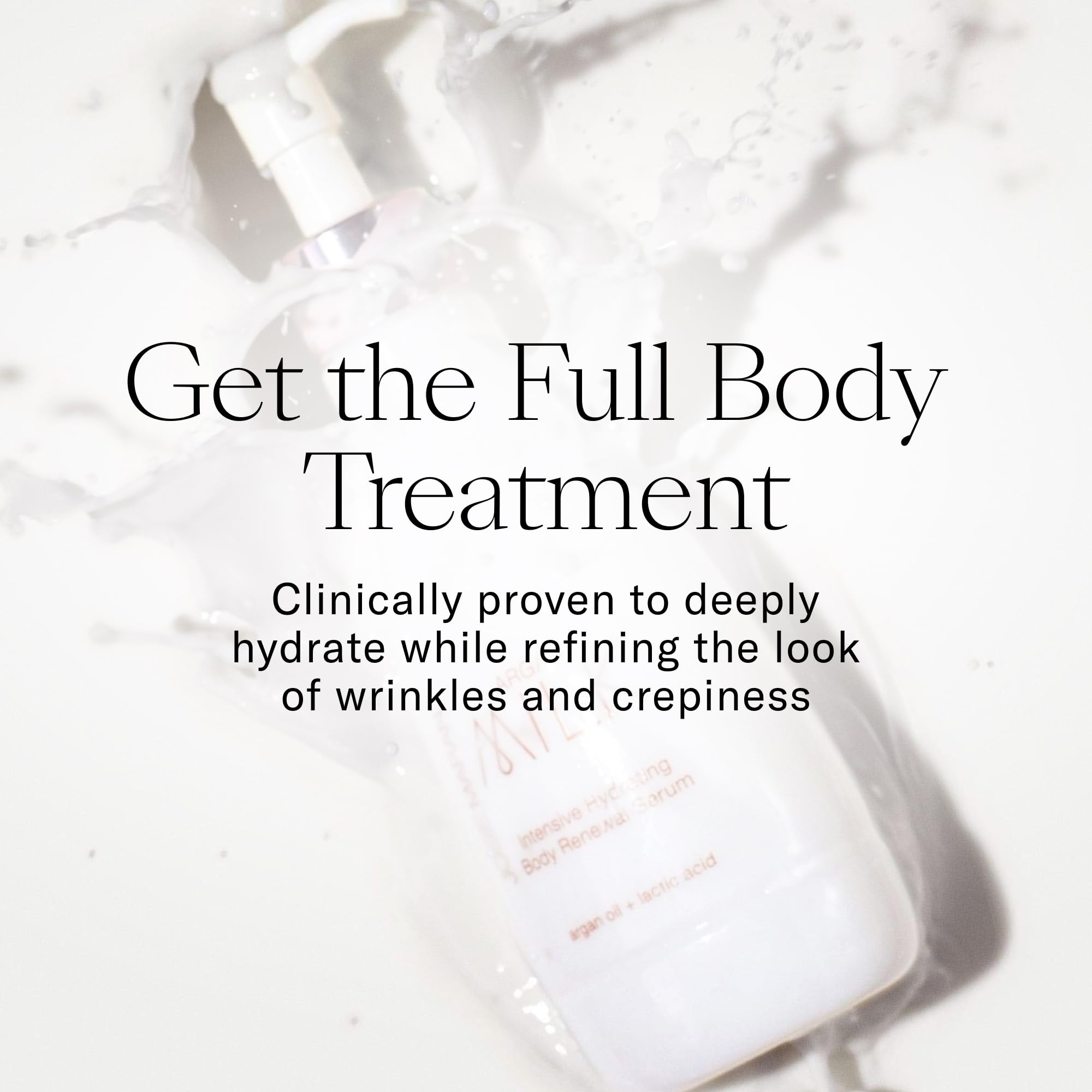 Josie Maran Argan Milk Body Serum being poured for quick absorption