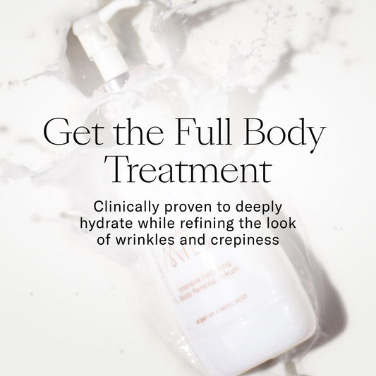 Josie Maran Argan Milk Body Serum being poured for quick absorption