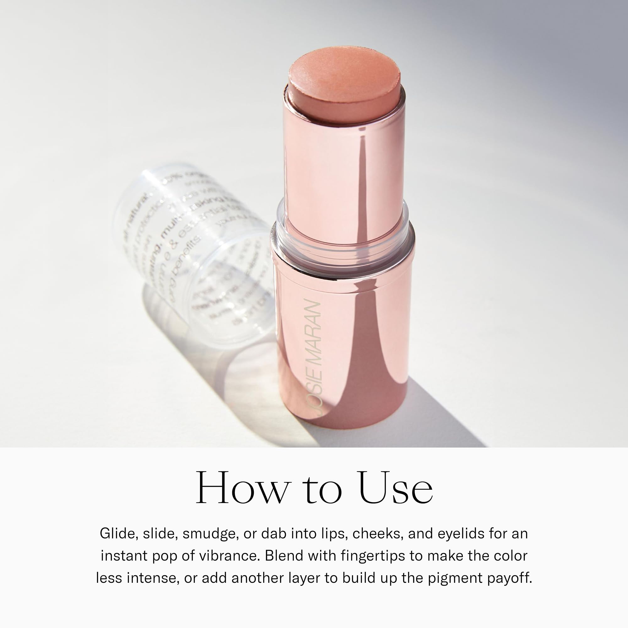 Josie Maran Argan Oil makeup balm nourishes lips, cheeks, and eyes.