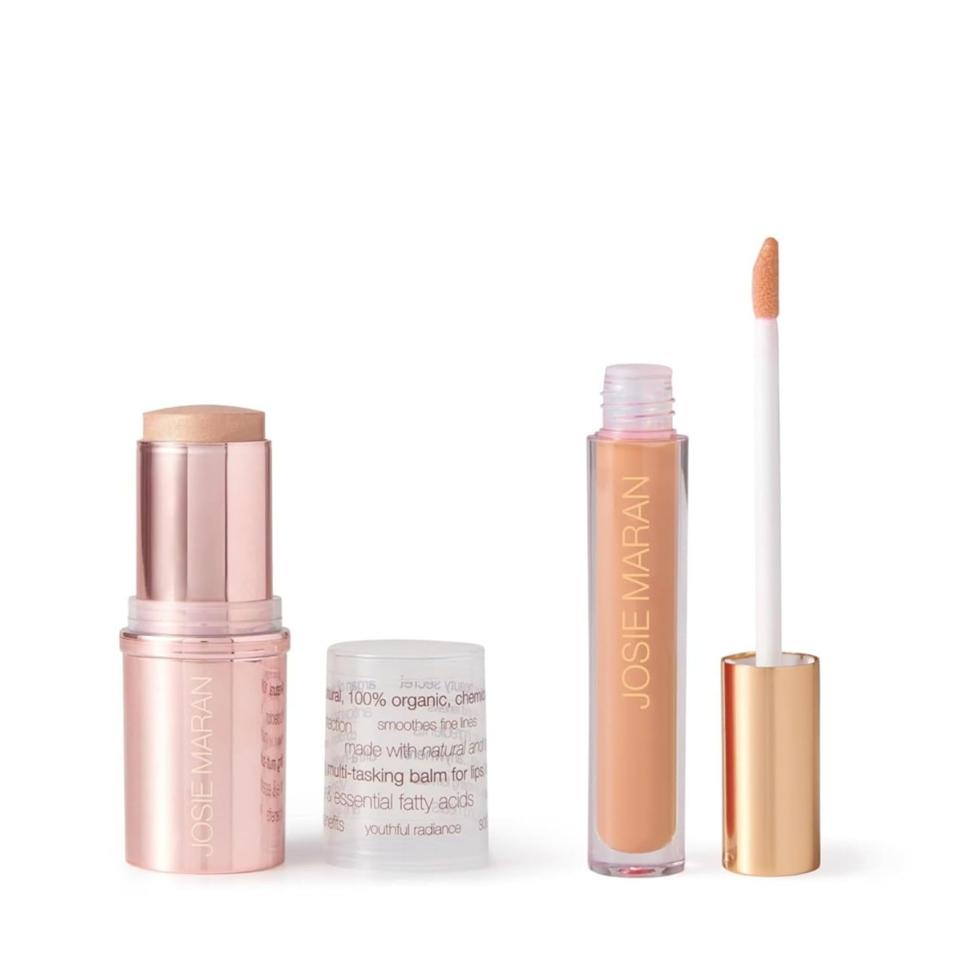 Josie Maran Color Stick close-up, multi-use lip and cheek color.