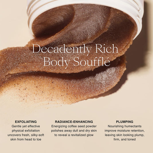 Close up of Mocha Whip texture highlights creamy scrub for gentle buffing