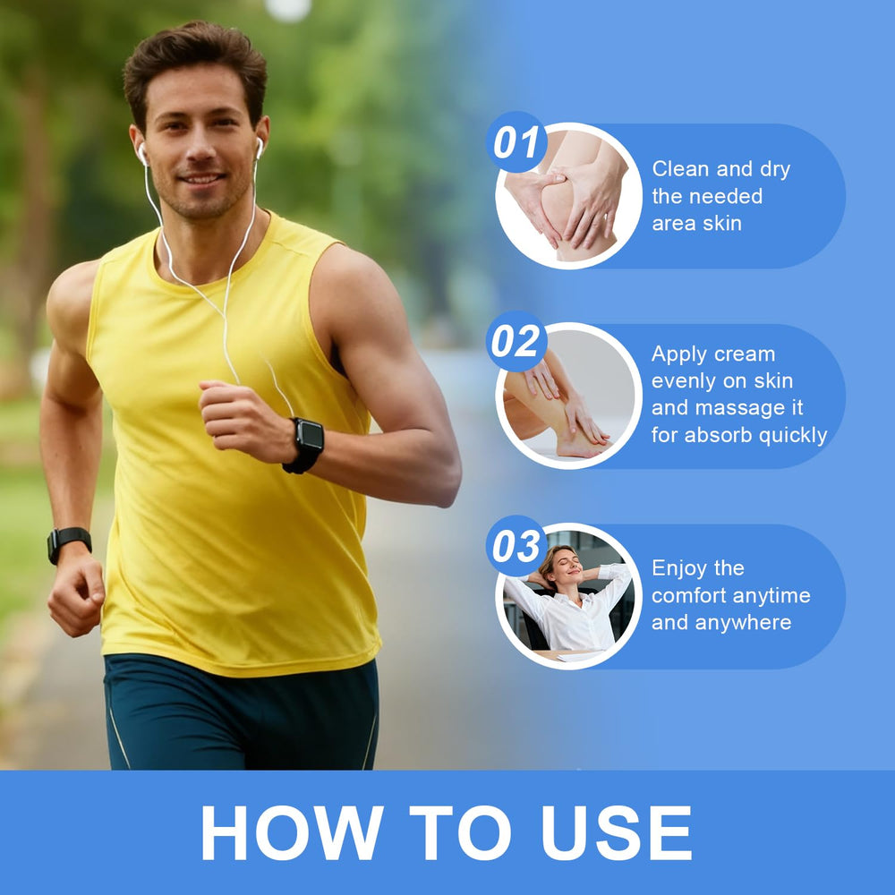 Josmon Neuropathy Cream on back and neck area for calm daytime ease.