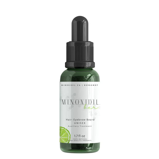 Josue Echavarria Minoxidilber bottle with dropper enables precise application.